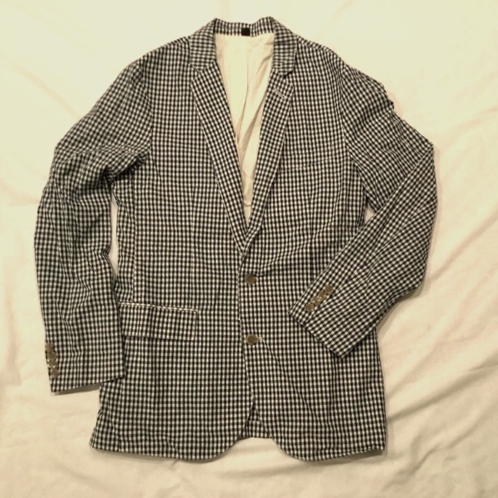 J.Crew Brand New (NWT) Mens Lightweight unstructured Blk&Wht Sprt Jkt  S…